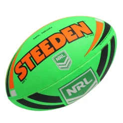 Steeden NRL Neon Supporter Ball - Green/Orange -Size 5