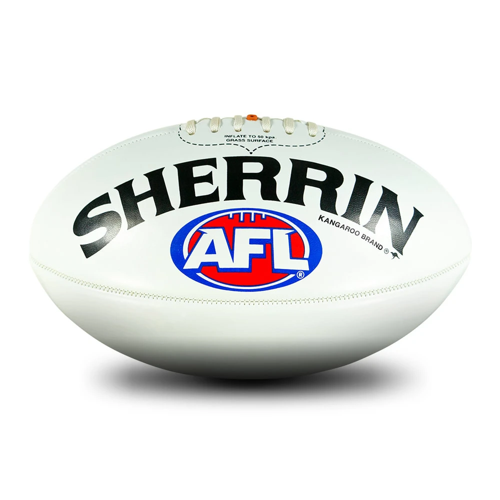 Sherrin 20cm Mini AFL Ball - White 1 Sherrin 20cm Mini AFL Ball - White
