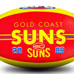Sherrin AFL Team Ball - Gold Coast Suns - Size 5 -Wilson Shop 4310 GOL 2