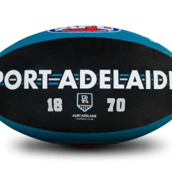 Sherrin AFL Team Ball - Port Adelaide - Size 5 -Wilson Shop 4310 POR 2