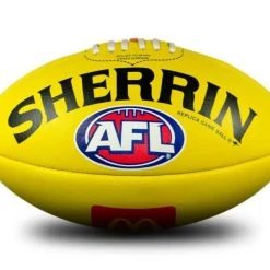 Sherrin Leather AFL Replica Game Ball - Yellow- Size 5 McDonalds