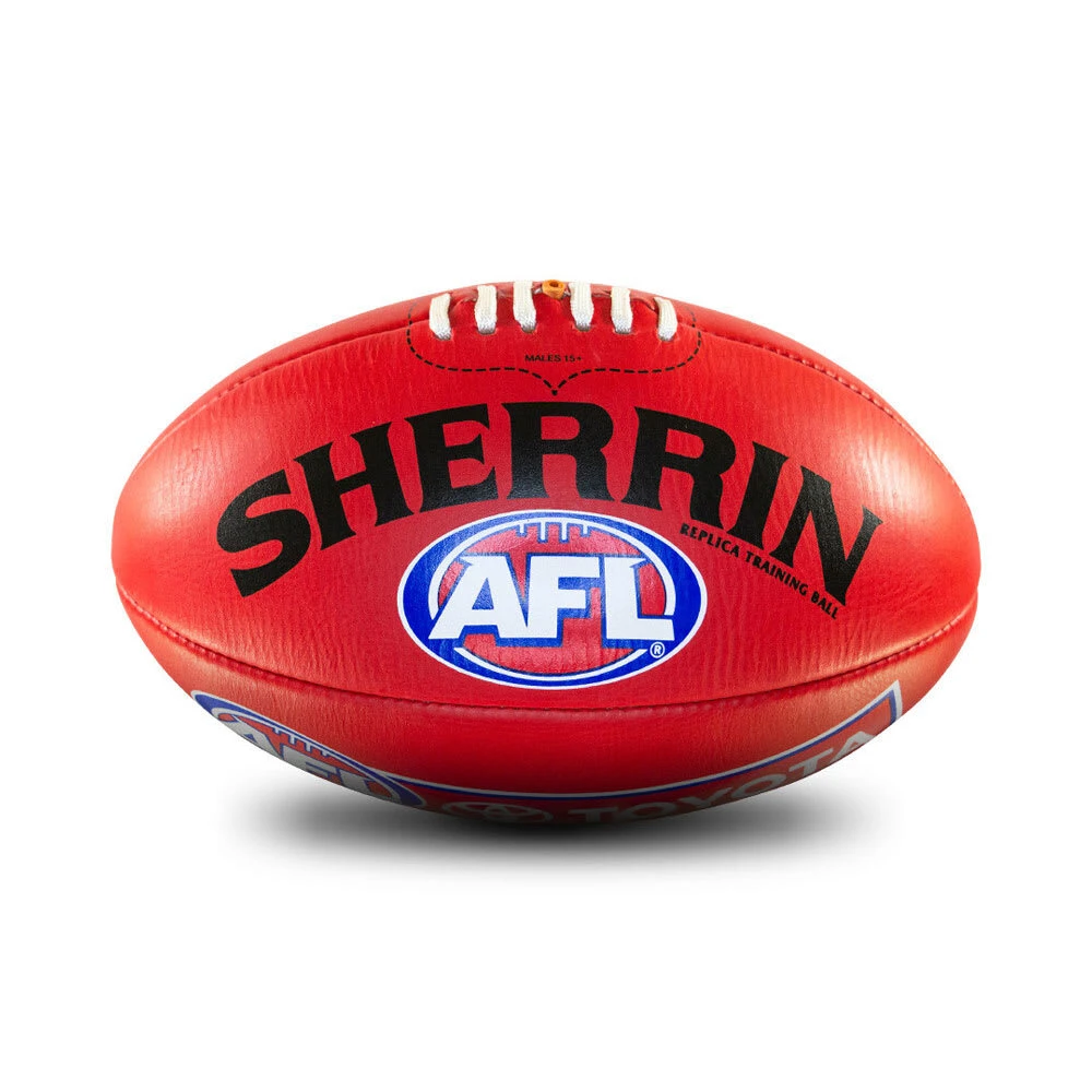 Sherrin AFL Replica Training Ball - Red - Size 3 1 Sherrin AFL Replica Training Ball - Red - Size 3