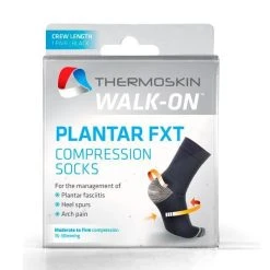 Thermoskin Walk-On Plantar FXT Compression Crew Socks Black