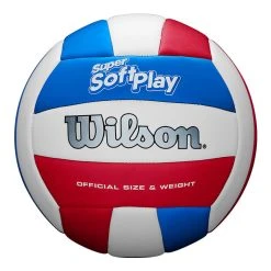 Wilson Shop 12 Wilson Super Soft Play Volleyball - White/Blue/Red